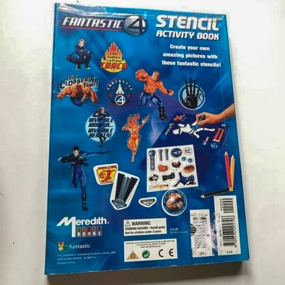💚 2 for $20 💚 Fantastic 4 - Stencil Activity Book Hardcover - Picture 2 of 14